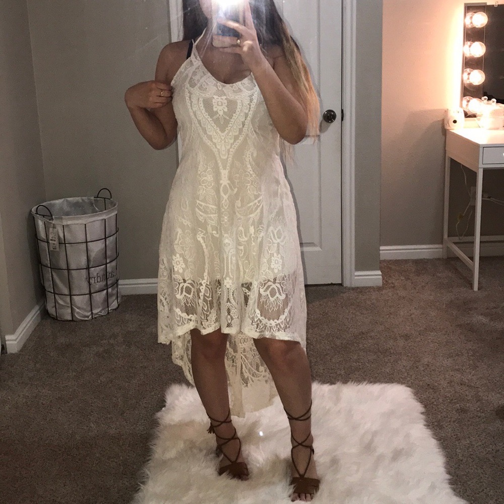 White high low dress